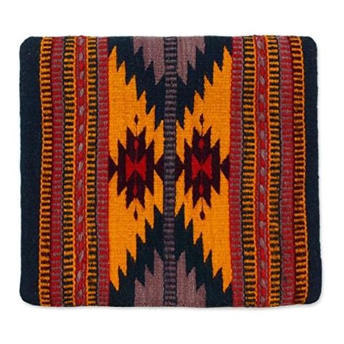  NOVICA Multicolor Cotton Wool Throw Pillow Cover, Zapotec Butterfly