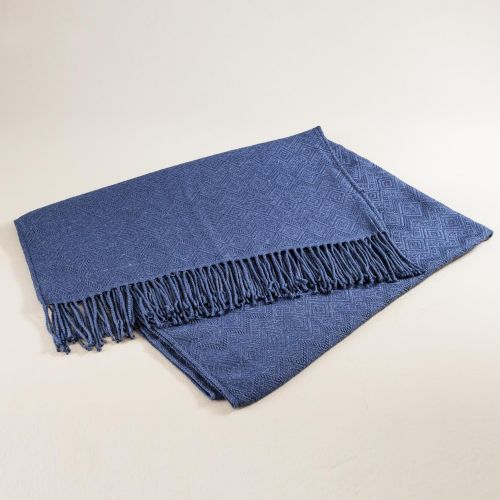  NOVICA Blue Hand Woven Alpaca Blend Throw Blanket, Cadet Blue Passion