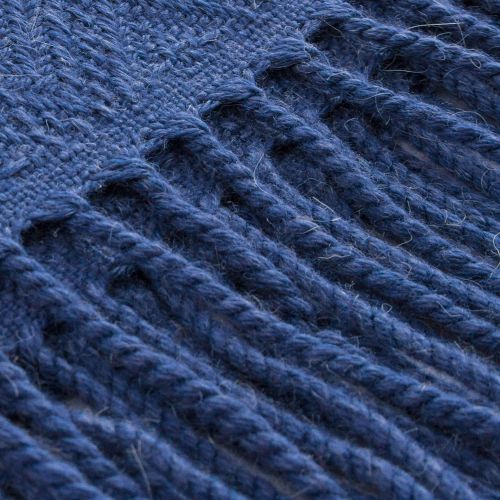  NOVICA Blue Hand Woven Alpaca Blend Throw Blanket, Cadet Blue Passion