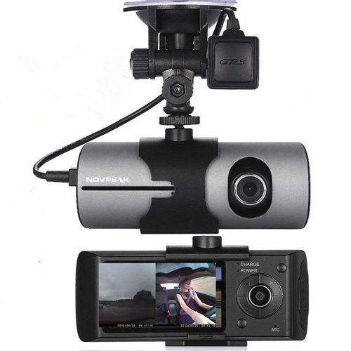  [US Stock] NOVPEAK 2.7 Inch TFT LCD Full HD Front & Rear Dual Camera Vehicle Car DVR Dash Cam Recorder Camcorder with 140 Wide Angle Lens, G-Sensor and GPS Trader - Retail Packing,
