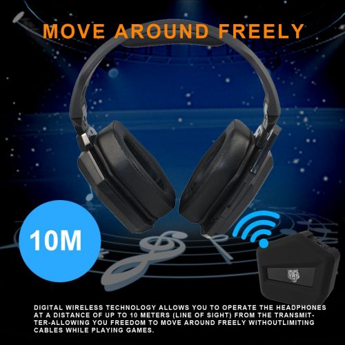  NOVPEAK Universal New Generation 2.4G Professional Optical Fiber Wireless Gaming Stereo Headset Headphone for PS3 Playstation 3 PS4 Playstation 4 Xbox 360 Xbox ONE MAC PC Computer TV WII