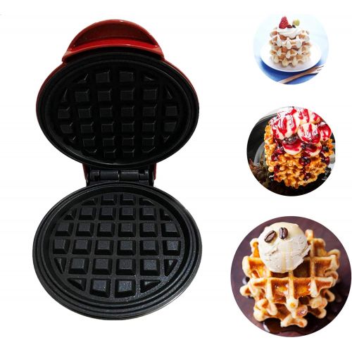  [아마존베스트]N/P Mini Waffle Maker Portable Electric Round Waffle Maker Grill Machine for Individual Pancakes, Cookies, Eggs Individual Waffles, Paninis, Hash browns & other on the go Breakfast, Lu