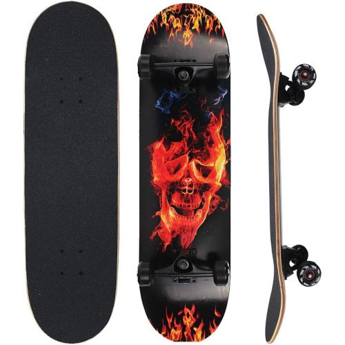  NPET Pro Skateboard Complete 31 Inch 7 Layer Canadian Maple Double Kick Concave Deck Skating Skateboard