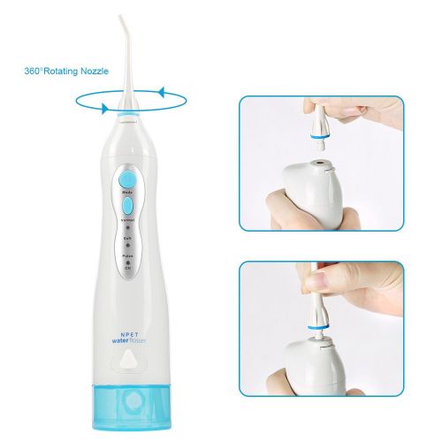  NPET 220ml Cordless Water Flosser Professional Dental Oral Irrigator, Portable and Rechargeable IPX7...