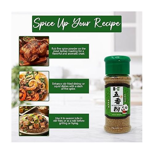  NPG Authentic Chinese Five Spice Blend 1.05 oz, Gluten Free, All Natural Ground Chinese 5 Spice Powder, No Preservatives No MSG, Mixed Spice Seasoning for Asian Cuisine & Stir Fry