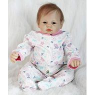 NPK Realistic Reborn Baby Dolls Girl Lifelike Silicone Baby Reborn Newborn Doll Soft Vinyl Cute Reborn Dolls 22 Inches with Clothes