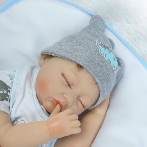  NPKDOLLS Reborn baby doll Boy 22inch 55cm Realistic Soft Vinyl Silicone doll real baby doll My dino Outfit...