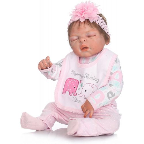  NPK Reborn Baby Dolls Girl 22 Realistic Full Body Silicone Vinyl Lifelike Washable Handmade Anatomically Correct Gift Set for Ages 3+