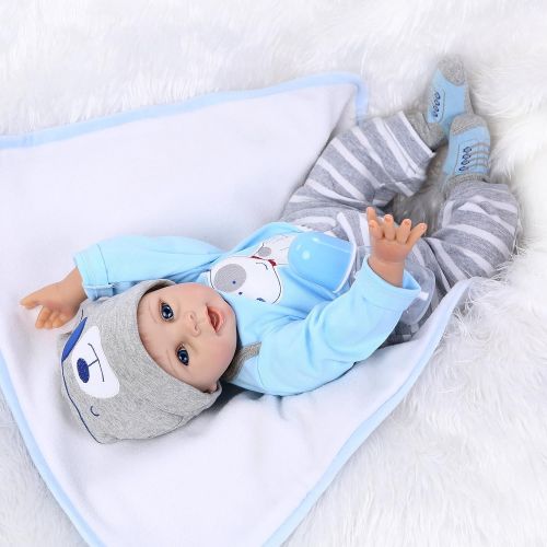  NPK Reborn Baby Dolls Boy 22 Inches Reborn Doll Soft Vinyl Silicone Baby Doll Newborn Realistic Baby Babies Doll