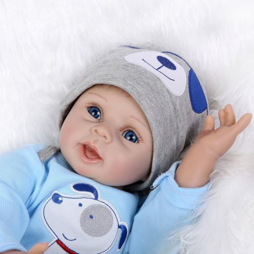  NPK Reborn Baby Dolls Boy 22 Inches Reborn Doll Soft Vinyl Silicone Baby Doll Newborn Realistic Baby Babies Doll