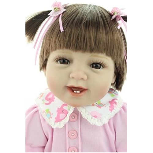  NPKDOLL Realistic Reborn Baby Dolls Girl Cute Soft Vinyl Silicone Dolls Weighted Baby Reborn Dolls Handmade Newborn Baby Dolls with Clothes