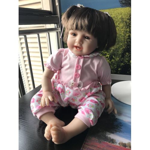  NPKDOLL Realistic Reborn Baby Dolls Girl Cute Soft Vinyl Silicone Dolls Weighted Baby Reborn Dolls Handmade Newborn Baby Dolls with Clothes