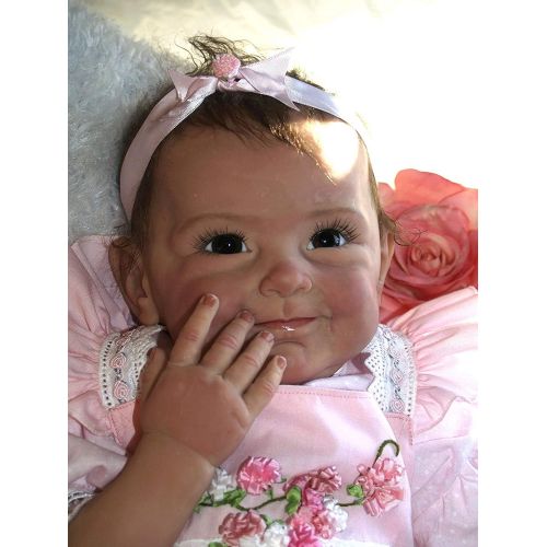  NPKDOLL Handmade Reborn Baby Dolls Girl Cute Realistic Soft Silicone Vinyl Dolls Weighted Baby Reborn Dolls Newborn Baby Dolls with Clothes