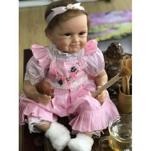  NPKDOLL Handmade Reborn Baby Dolls Girl Cute Realistic Soft Silicone Vinyl Dolls Weighted Baby Reborn Dolls Newborn Baby Dolls with Clothes