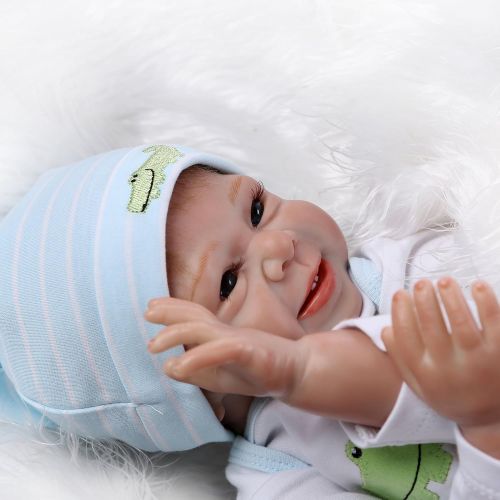  NPKDOLL Reborn Baby Dolls Boy 22 Cute Realistic Soft Silicone Vinyl Dolls Newborn Baby Dolls with Clothes