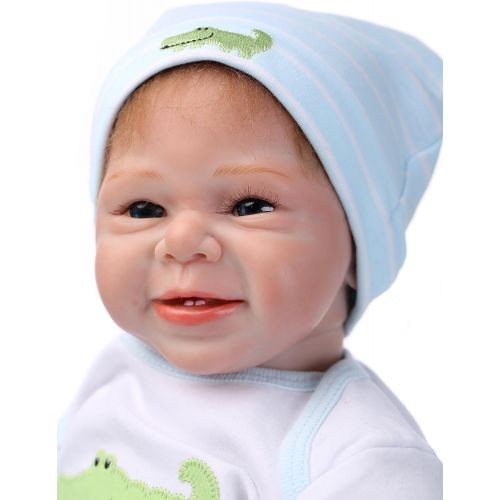  NPKDOLL Reborn Baby Dolls Boy 22 Cute Realistic Soft Silicone Vinyl Dolls Newborn Baby Dolls with Clothes