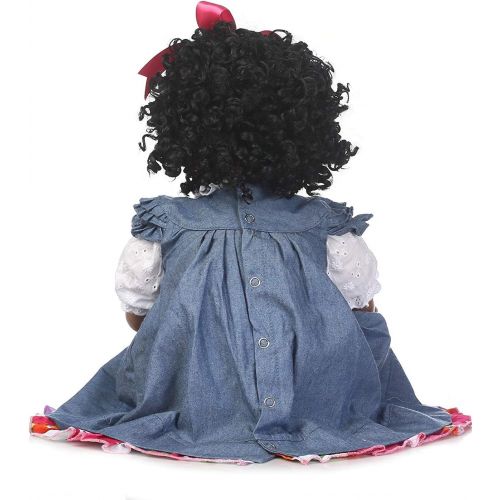  NPKDOLL Realistic African American Baby Dolls Girl Reborn Baby Dolls Black Doll Lifelike Soft Vinyl Silicone Baby 22 Inches Handmade Reborn Babies Weighted Doll Eyes Open