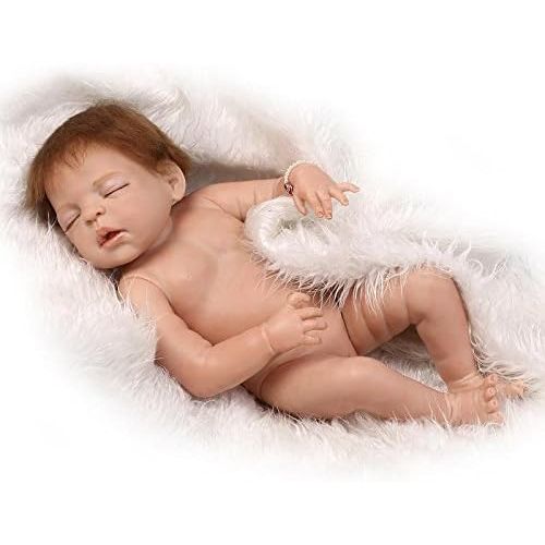  NPKDOLL Sleeping Reborn Baby Girl Dolls Silicone Full Body Cute Realistic Reborn Dolls Newborn Baby Look Real Anatomically Correct