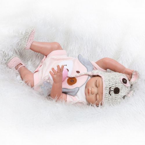  NPKDOLL Reborn Baby Dolls Silicone Full Body Girl Sleeping 20 Realistic Baby Reborn Dolls Real Baby Doll Washable Eyes Closed