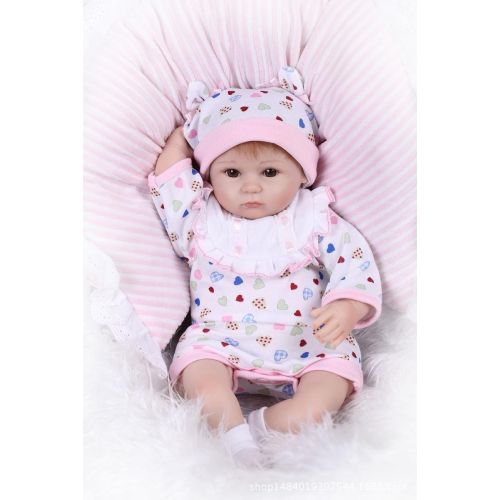  NPKDOLLS Reborn Baby Doll Soft Silicone 18inch 45cm Magnetic Lovely Lifelike Cute Boy Girl Toy Bundle Of Joy,White Bib Eyes Open