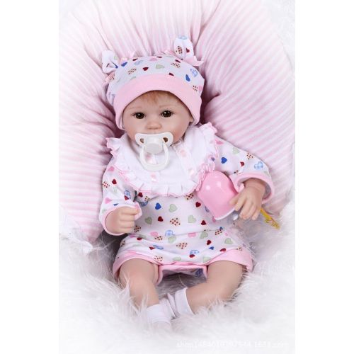  NPKDOLLS Reborn Baby Doll Soft Silicone 18inch 45cm Magnetic Lovely Lifelike Cute Boy Girl Toy Bundle Of Joy,White Bib Eyes Open