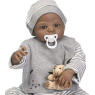 NPKDOLLS Reborn Baby Dolls African American Lifelike Reborn Dolls Boy Silicone Full Body Realistic Soft Vinyl Doll 22