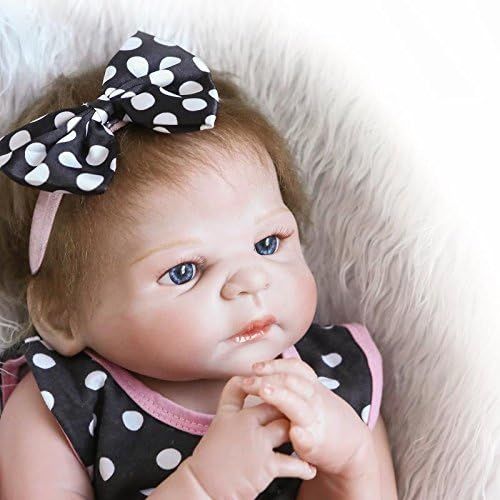  NPKDOLLS Reborn Baby Doll Girls Silicone Full Body Eyes Open Realistic Baby Reborn 22inch 55cm Anatomically Correct Washable Gift Set for Ages 3+