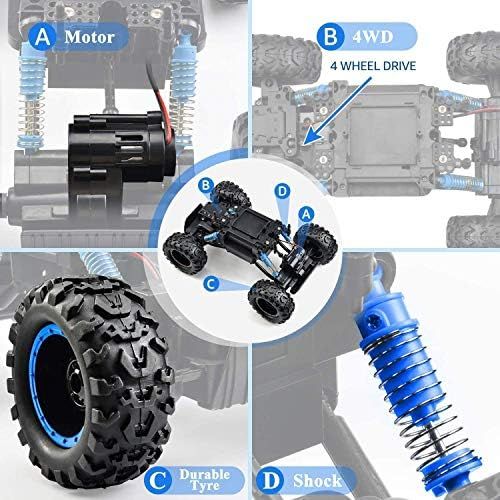  [아마존베스트]NQD Remote Control Trucks Monster RC Car 1: 12 Scale Off Road Vehicle 2.4Ghz Radio Remote Control Car 4WD High Speed Racing All Terrain Climbing Car Gift for Boys