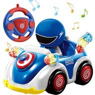 NQD RC Toys Remote Control Car for Baby Toddlers Children STEM RC Cartoon Race Car Toys for Kids with Music and Lights RC Car Christmas Birthday Gifts Boys Girls