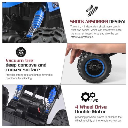  NQD Remote Control Trucks Monster RC Car 1:12 Scale Off Road Vehicle 2.4GHz Radio Remote Control Car 4WD High Speed Racing All Terrain Climbing Car Gift For Boys