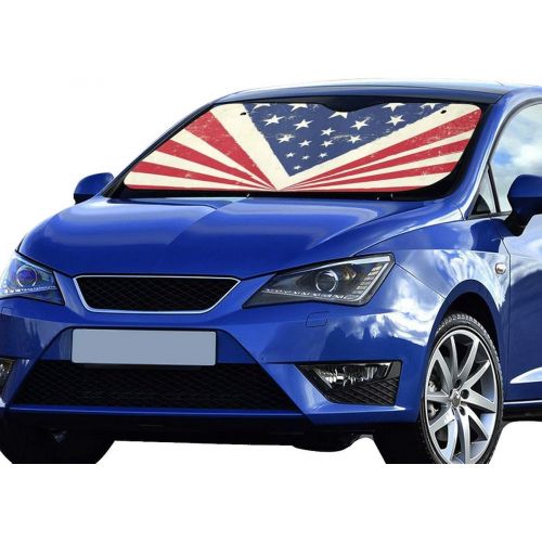  NQEONR Car Front Windshield Sun Shade America Flag Marine Corps Military Armed Forces Polyester&aluminized Film Cushion For Maximum Uv & Sun Protection Custom Car Windshield Sun Shade Fol