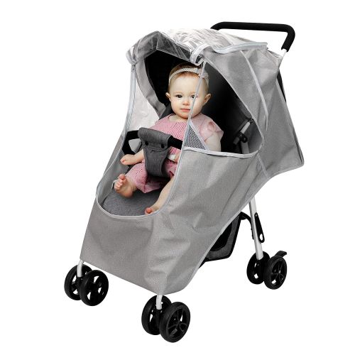  NREOY Stroller Rain Cover & Mosquito Net,Weather Shield Accessories - Protect from Rain Wind Snow Dust Insects Water Proof Ventilate Clear-Breathable Bug Shield for Baby Stroller by Vans