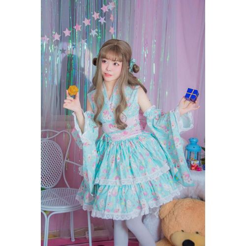  NSPSTT Women Girls Sweet Lolita Dress Japanese Kimono Anime Costumes Princess Dress