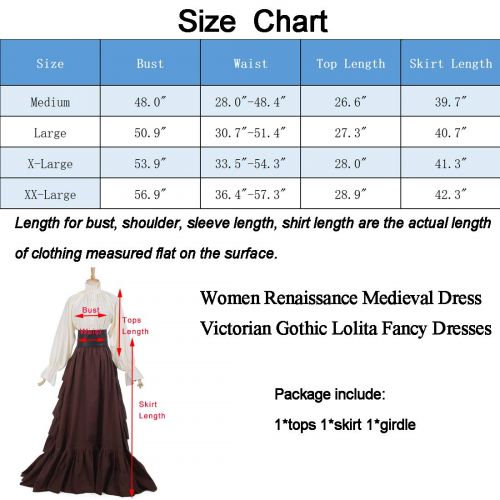  NSPSTT Women Renaissance Dress Stand-up Collar Victorian Gothic Lolita Fancy Dresses