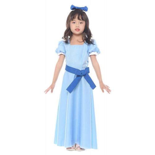  NSPSTT Girls Princess Dress Halloween Party Cosplay Wendy Dress Costume