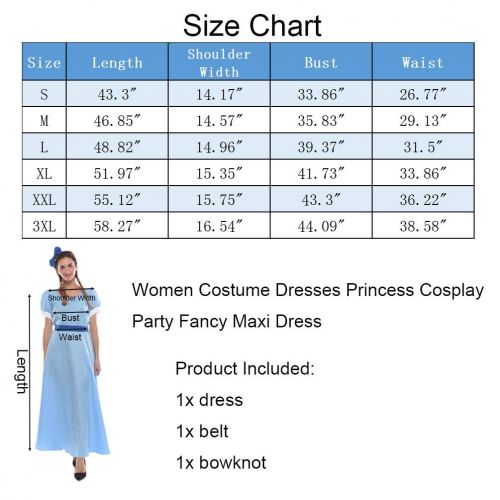  NSPSTT Women Costume Dresses Princess Cosplay Party Fancy Maxi Dress