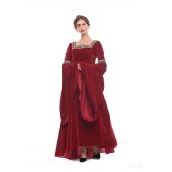 NSPSTT Womens Medieval Victorian Costume Dress Renaissance Asymmetric Fancy Dresses