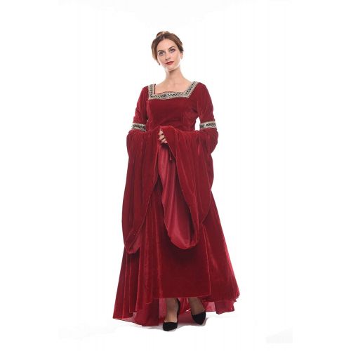  NSPSTT Womens Medieval Victorian Costume Dress Renaissance Asymmetric Fancy Dresses