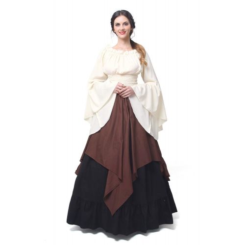  NSPSTT Womens Renaissance Medieval Costume Dress Gothic Victorian Fancy Dresses