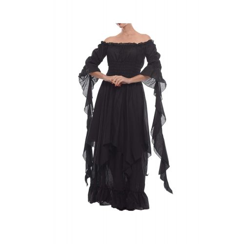  NSPSTT Womens Renaissance Medieval Costume Gypsy Long Sleeve Dress Top and Skirt