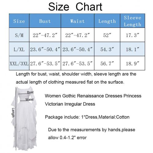  NSPSTT Womens Renaissance Medieval Costume Gypsy Long Sleeve Dress Top and Skirt