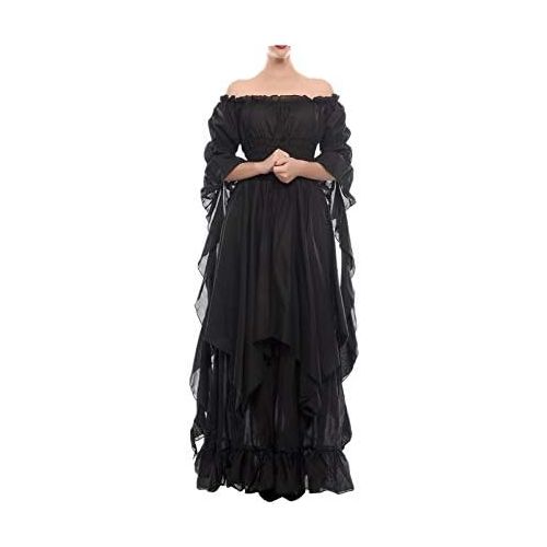  할로윈 용품NSPSTT Victorian Dress Renaissance Costume Women Gothic Witch Dress Medieval Wedding Dress