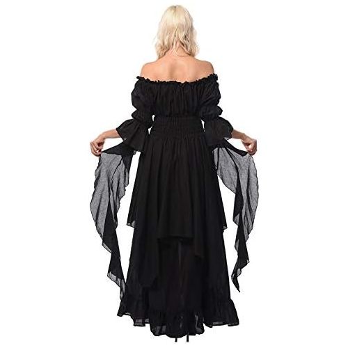  할로윈 용품NSPSTT Victorian Dress Renaissance Costume Women Gothic Witch Dress Medieval Wedding Dress