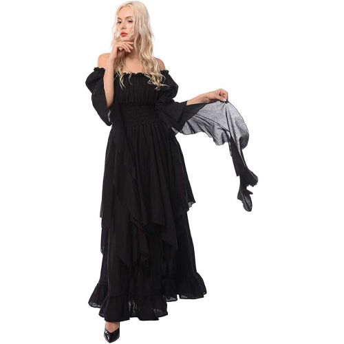  할로윈 용품NSPSTT Victorian Dress Renaissance Costume Women Gothic Witch Dress Medieval Wedding Dress