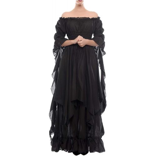  할로윈 용품NSPSTT Victorian Dress Renaissance Costume Women Gothic Witch Dress Medieval Wedding Dress