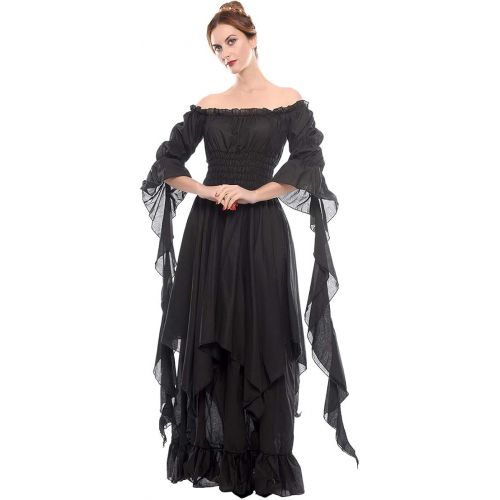  할로윈 용품NSPSTT Victorian Dress Renaissance Costume Women Gothic Witch Dress Medieval Wedding Dress