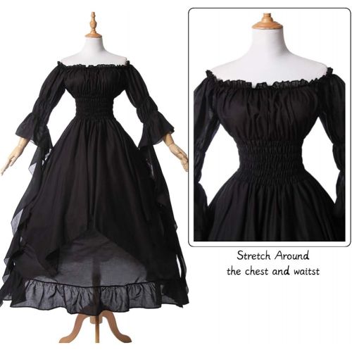  할로윈 용품NSPSTT Victorian Dress Renaissance Costume Women Gothic Witch Dress Medieval Wedding Dress