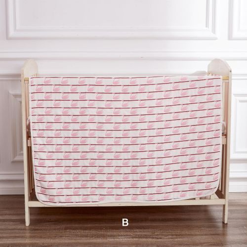  NTBAY 6 Layers of 100% Organic Muslin Cotton Toddler Blanket with Reversible Swan Printed Design, 43x 43,...