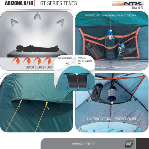  NTK Arizona GT 9 to 10 Person 17.4 by 8 Foot Sport Camping Tent 100% Waterproof 2500mm Tent