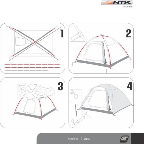  NTK Oregon GT 3 to 4 Person 7 to 7 Person Foot Outdoor Dome Family Camping Tent 100% Waterproof 2500mm, Easy Assembly, Durable Fabric Full Coverage Rainfly, Micro Mosquito Mesh